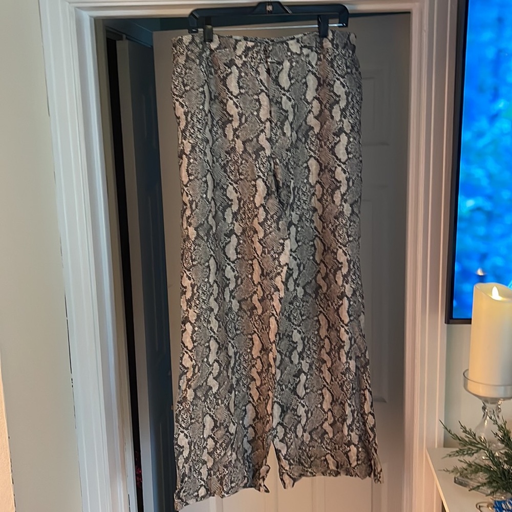 H&M wide leg snakeskin print trousers. 14